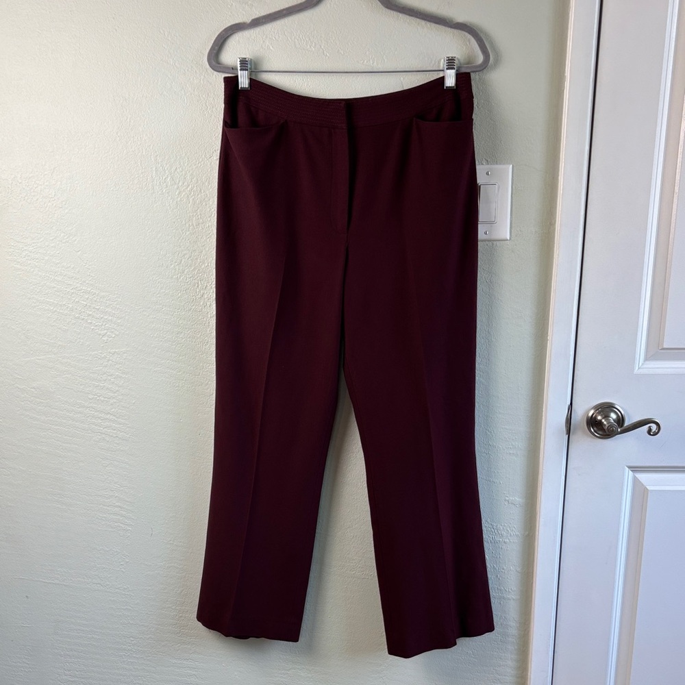 LOFT Wide Leg Pants in Deep Burgundy